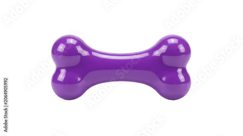 Purple dog bone toy isolated on transparent background
