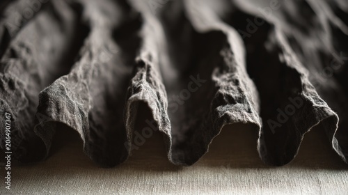 wrinkle. Rough-textured dark fabric with deep folds in a melancholic atmosphere. wellbeing guides, coaching materials, designed for coaching and self-improvement content, used by clinicians.