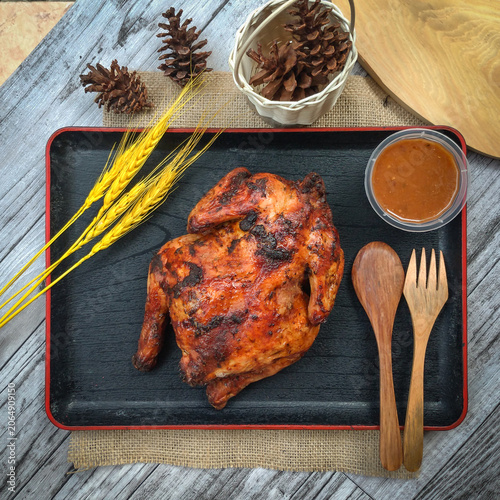 Homemade Cajun Roasted Chicken Cooked in an Air Fryer Basket