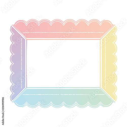 Pastel Scalloped Decorative Frame Illustration