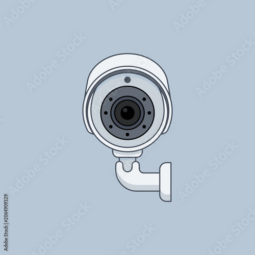 Front view illustration of a white security camera