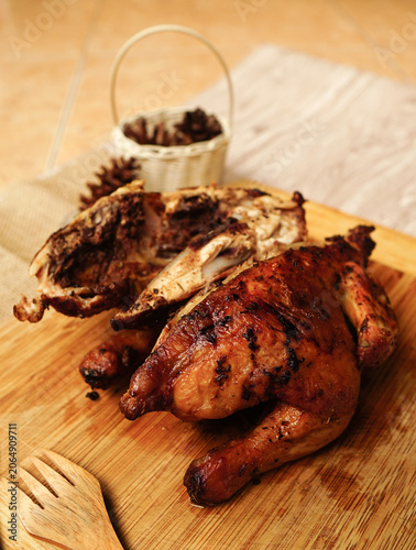 Homemade Cajun Roasted Chicken Cooked in an Air Fryer Basket