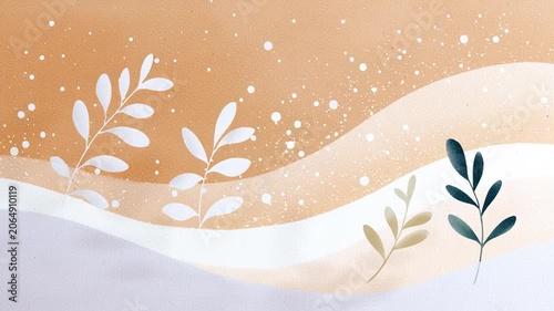 Nordic Folk Pattern Sand Art Flowing Abstract Motion Background Material