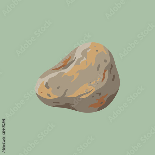 Photography A single smooth river stone isolated on a soft green background
