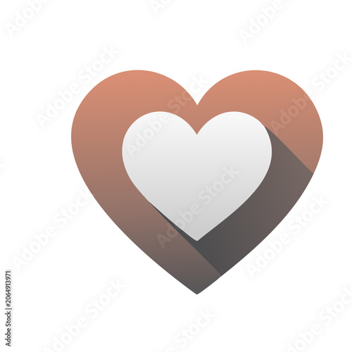 Red heart shape icon flat design