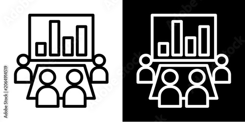 Presentation Meeting  Icon Set White Style Collection  
