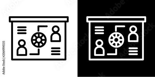 Infographic Presentation  Icon Set White Style Collection  