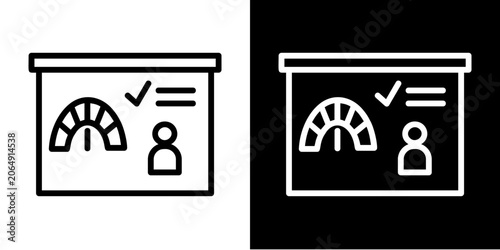 Performance Report  Icon Set White Style Collection  