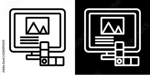 Presentation Design  Icon Set White Style Collection  