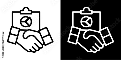 Business Proposal  Icon Set White Style Collection  