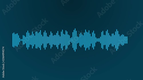 Blue Sound Waveform on Dark Teal Background stock image