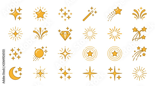 Obraz na plátně Golden Sparkles and Stars Shine Bright.