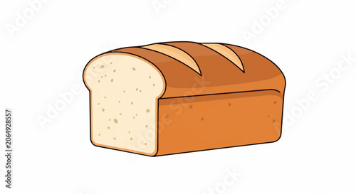 A cartoon loaf of bread with a golden-brown crust and light interior