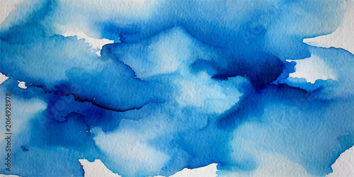 Abstract watercolor background with light and dark blue shades blending softly into artistic textured surface for modern creative design projects