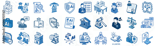 isometric vector icon lawyer simple and minimalist blue color