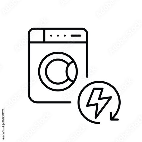 Washing machine fast cycle. Pixel perfect, editable stroke vector icon