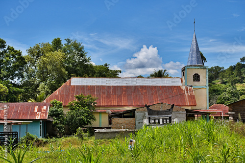 The rural church with the tin roof