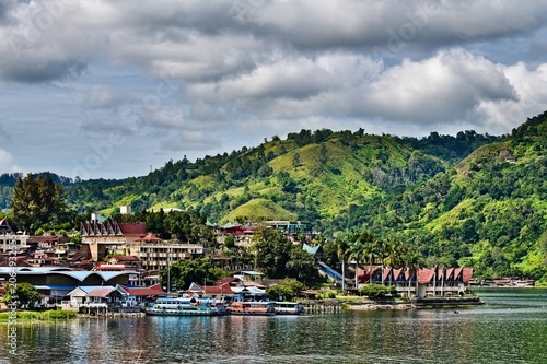 Tropical panorama on the shores of Parapat