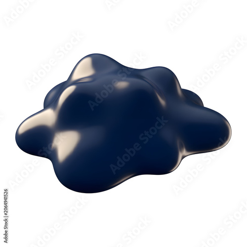 Blue glossy 3D sphere on solid background