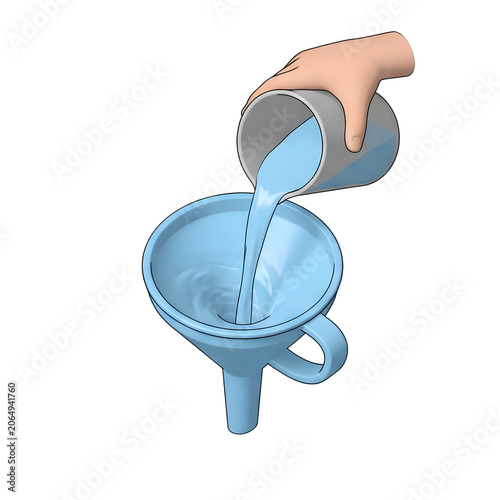 Blue water droplet 3D render
