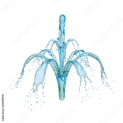 Blue Water Splash in Flower Shape