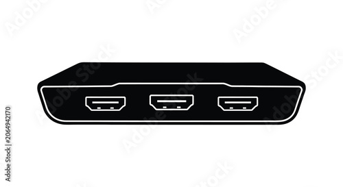 Foto set top box with hdmi ports black silhouette