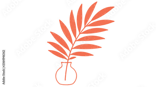 Foto Illustration of a tropical palm frond in a simple vase isolated on transparent b