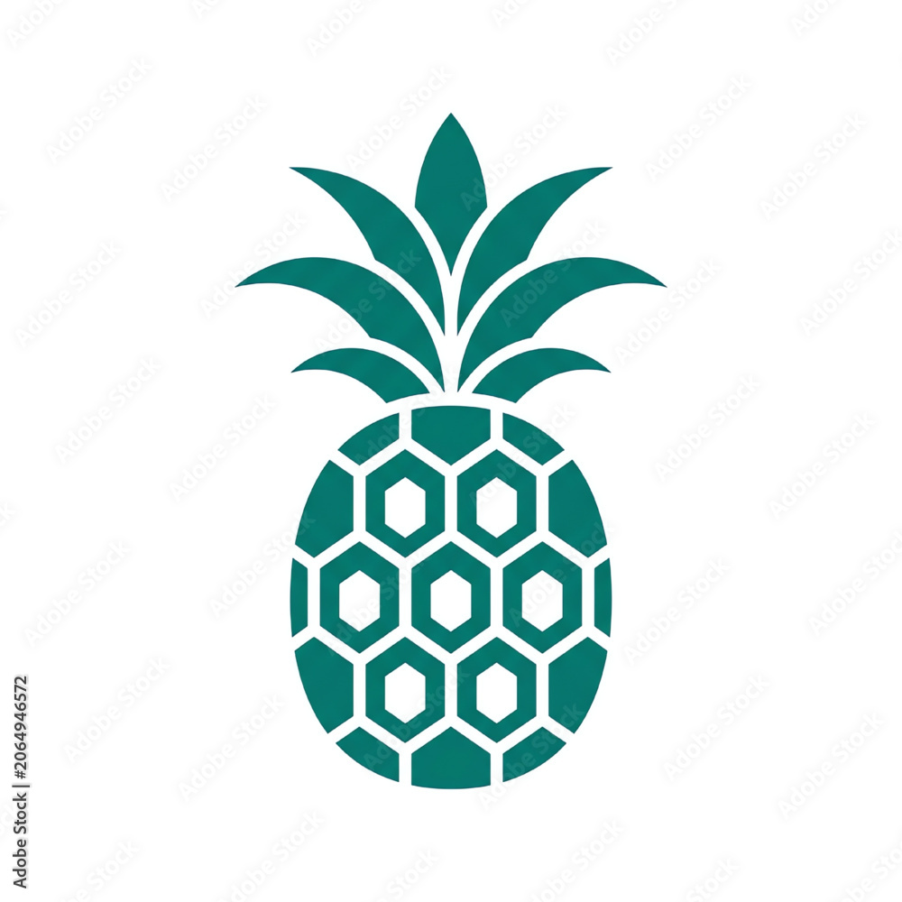 Obraz premium Pineapple tropical fruit 2 logo design vector illustration