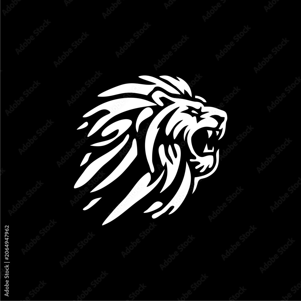 Fototapeta premium Roaring Lion Graphic Illustration.