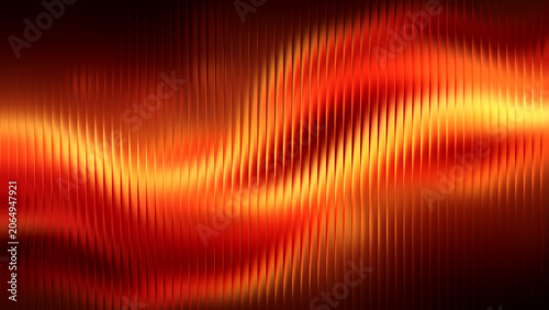 Foto Fiery abstract wave pattern with warm golden light flowing through textured glas