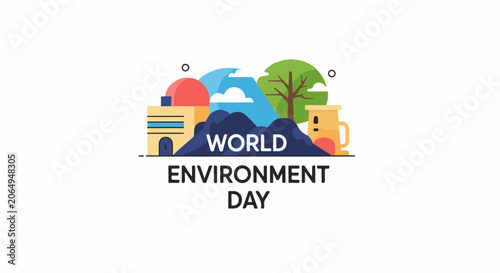 A colorful graphic illustration for World Environment Day