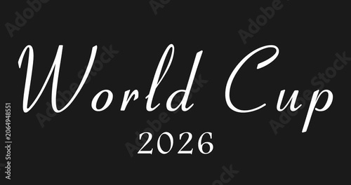 World Cup 2026 gold animated metallic text animation on black bg 4K. Broadcasting video title opener and intro typography. Luxury prestigious championship celebrating text. Soccer world symbolic bg.
