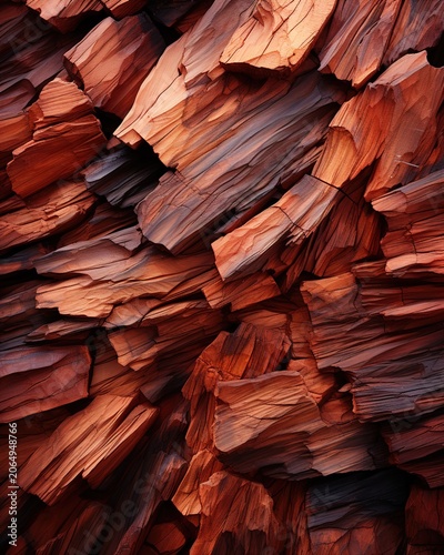 Close-up Stacked Wooden Logs Texture with Natural Grain Patterns