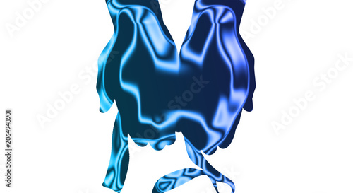 Konstfotografi A shiny blue rooster stands proudly on a surface with a transparent background