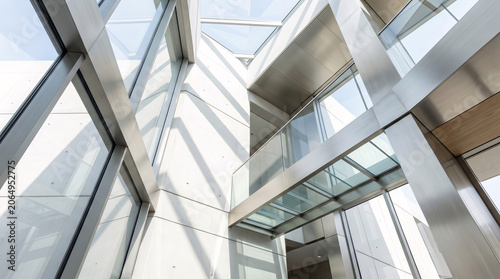 Architecture Moderne avec Verrière et Lignes Géométriques