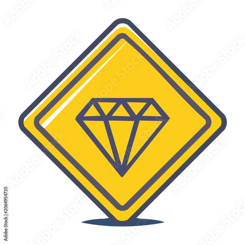 Yellow diamond icon on a sign