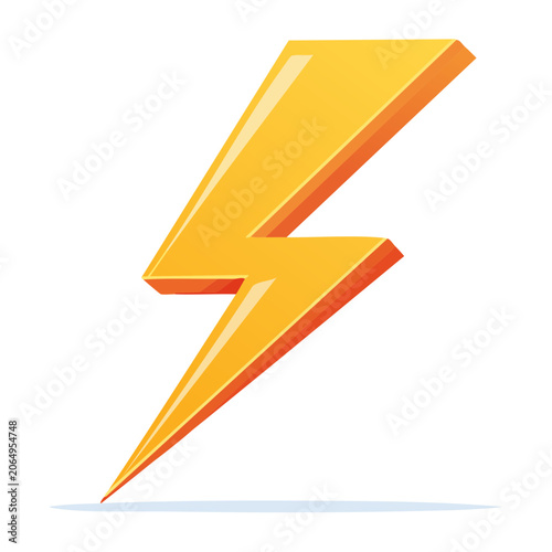 Yellow lightning bolt icon on white background