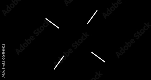 Digital Old school rifle scope target animation lines. Arrow hitting bullseye reticle symbol. Scanning crosshair military sniper scope gun aim. Hunt and hit animation. Marksman rifle long range scope.