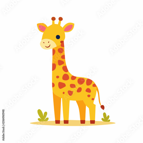 Cute Cartoon Giraffe Illustration