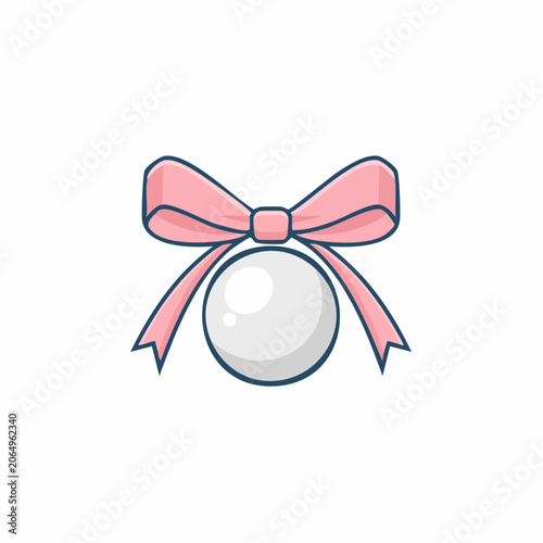 Pink Bow Tied Around a Pearl