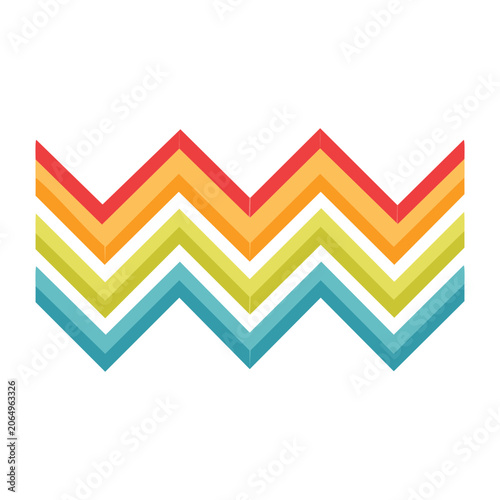 Colorful zigzag wave pattern vector design