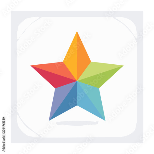 Flat design colorful star icon