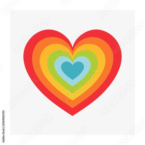 Flat design heart shape vector