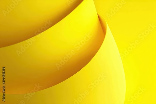 Abstract Yellow Curves: A striking abstract composition featuring flowing, curved shapes in vibrant shades of yellow, creating a sense of depth and movement.