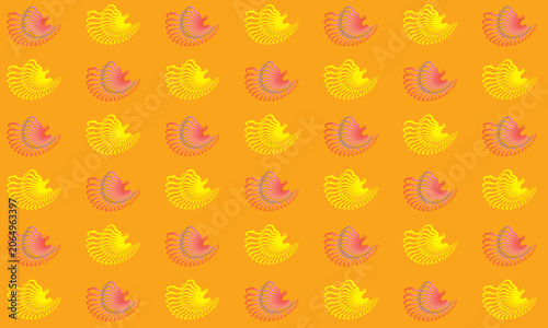 Cute Colorful Character Seamless Pattern on Orange Background