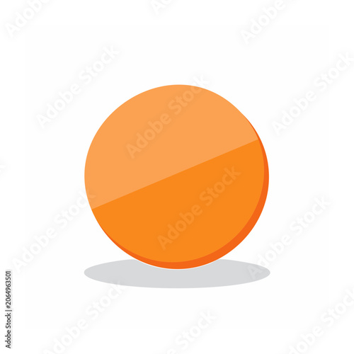 Flat orange circle icon on transparent background