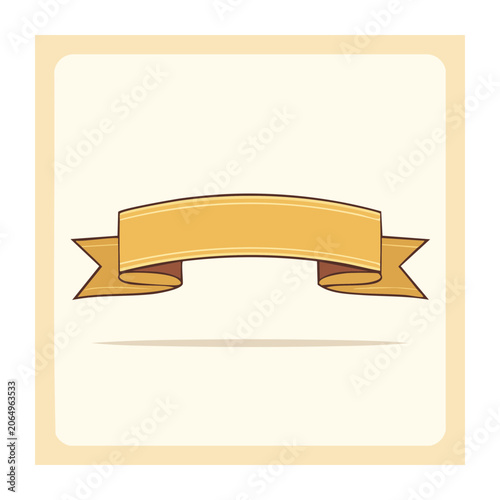 Gold Curved Ribbon Banner Illustration