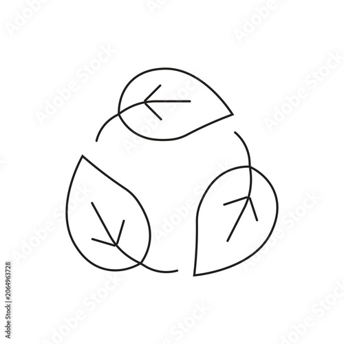 Leaf recycle cycle single icon with editable stroke, highly useful for organic product labels, bio sustainability infographics, and green energy platforms.
