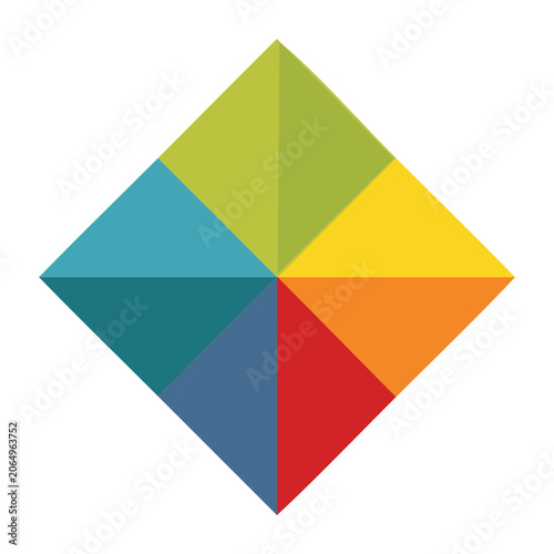 Colorful diamond geometric shape vector