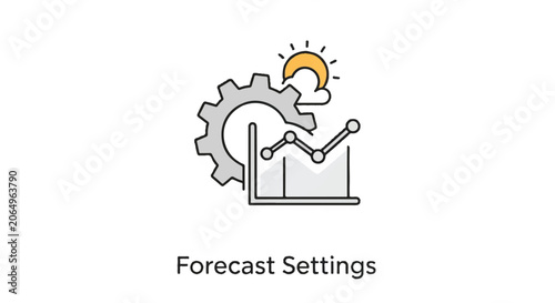 Forecast Settings Icon Illustration for Configuration and Analytics Dashboard.